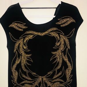 Black blouse with bronze sequins